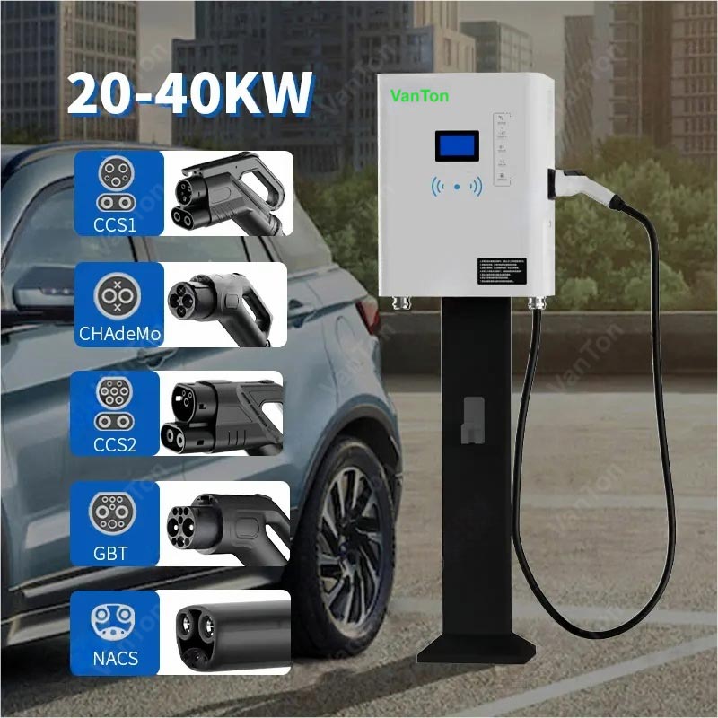 40 kW IP54 Wandmontierter DC-EV-Schnellladestapel mit Einzelpistole
