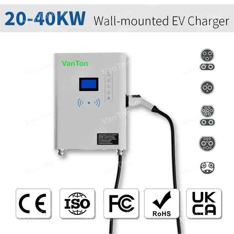 40-kW-Wand-montierter Einzelgewehr-DC EV-Ladestapel
